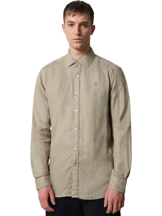 Gervas 3 Langärmlig Leinen Hemd Beige
