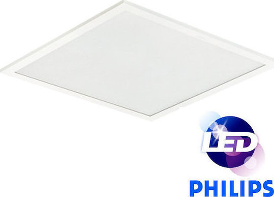 Philips Square Recessed LED Panel 38W with Natural White Light 4000K 60x60cm