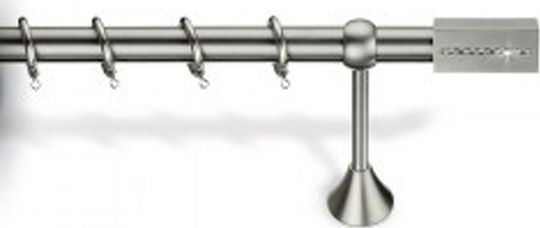 Viobrass Metallisch Vorhangstange Einfach Φ25mm 300cm Nickel Matte