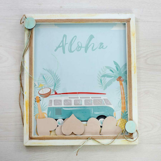 Bellissimo Camper Van Bus Wishes Board Camper Van Menta Made of Wood