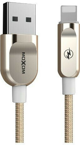 Moxom CC-76 Braided USB to Lightning Cable Χρυσό 1m