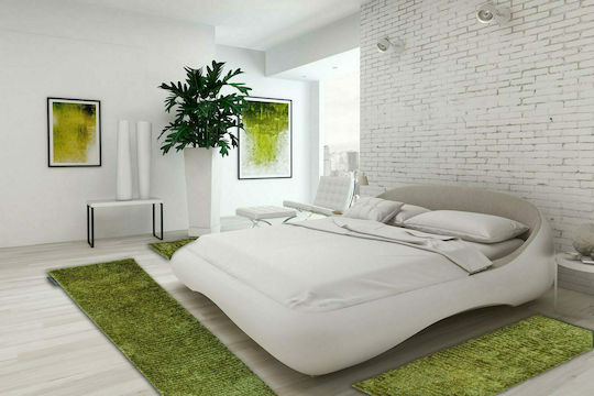Aslanis Home Grace Modern Bedroom Rugs Set Green 3pcs