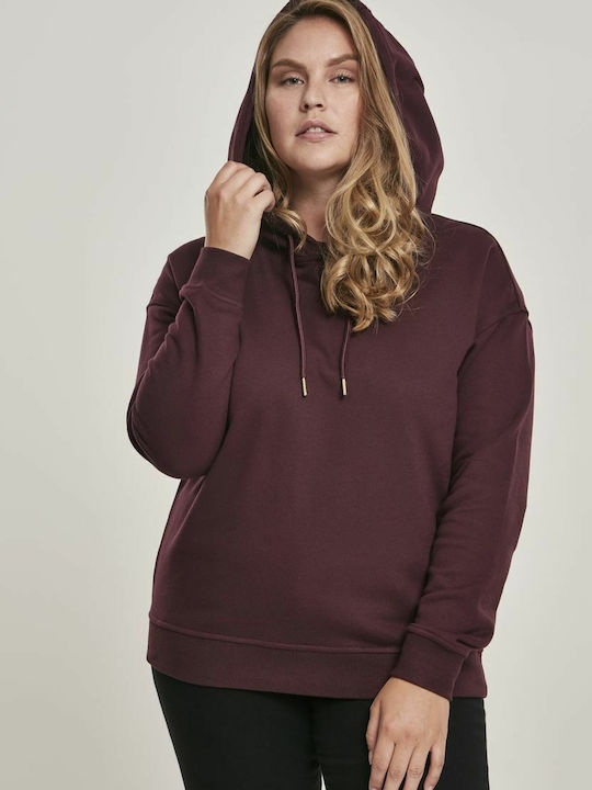 Urban Classics Damen Sweatshirt Kapuzen Burgund...