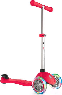 Globber Kids Scooter Foldable Primo Lights 3-Wheel for 3+ Years Red