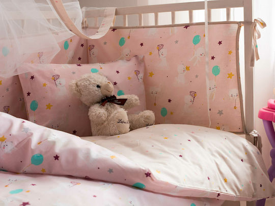 Vesta Home Cat Crib Bumpers Classic Inside Pink 40x195cm