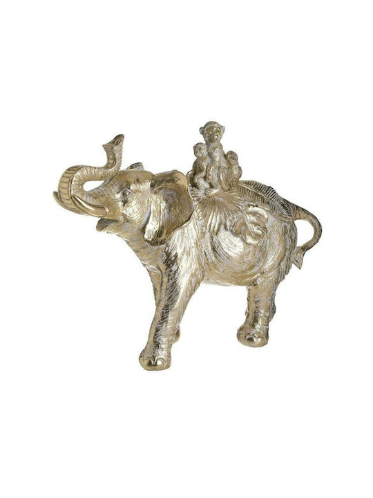Inart Decorative Elephant made of Plastic in Gold 32x12x25cm 1pcs