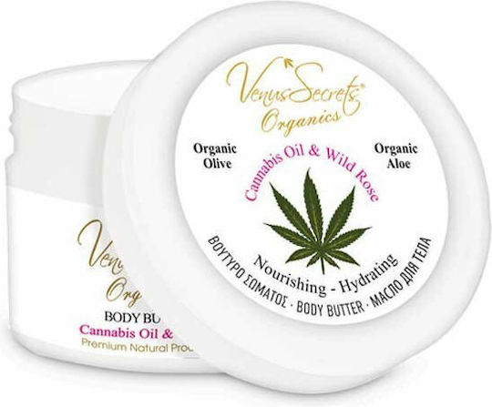 Venus Secrets Cannabis Oil & Wild Rose Ενυδατικό Butter Σώματος για Όλες τις Επιδερμίδες 125ml
