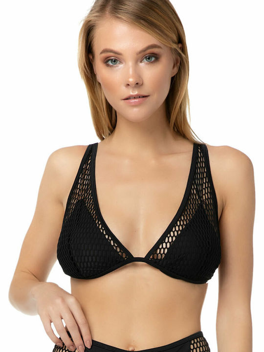 Power Bikini Τριγωνάκι με Ενίσχυση Μαύρο