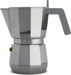 Alessi Moka Stovetop Espresso Pot for 6Cups Silver