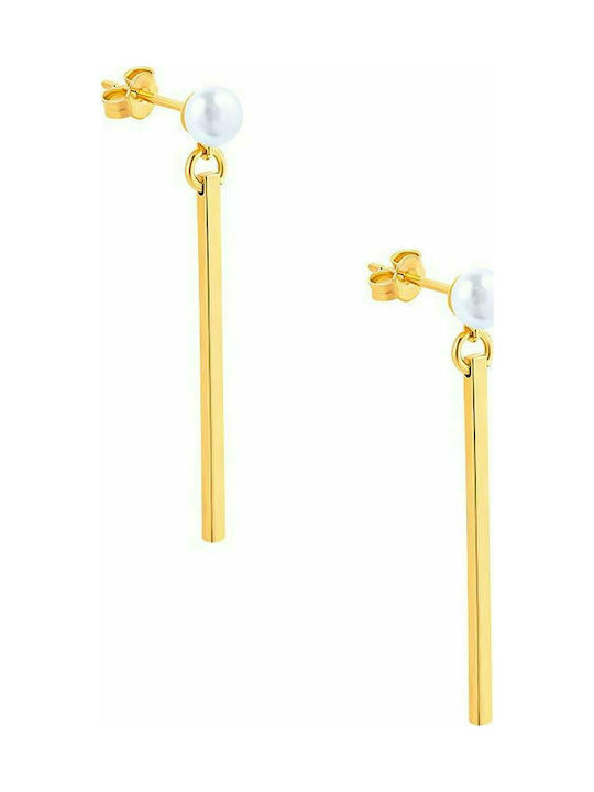 Silver earrings "Perle Batonette" gold plated