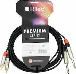 Hilec CALIN951 2x 6,3 Mm De Sex Masculin - 2x RCA De Sex Masculin 3m