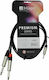 Hilec Cable 2x 6.3mm male - 3.5mm male 1.5m Μαύρο (CALIN964)