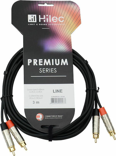 Hilec Cable RCA male - RCA male 3m CALIN963