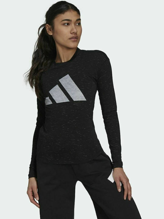 Adidas Future Icons Μακρυμάνικη Γυναικεία Αθλητική Μπλούζα Μαύρη