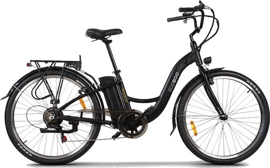Egoboo E-City 27" Μαύρο Ηλεκτρικό Ποδήλατο Πόλης με 7 Ταχύτητες