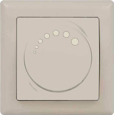 Mutlusan Wall Mounted LED Complete Dimmer Switch Rotary Beige