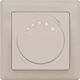 Mutlusan Daria Wandmontierter Dimmerschalter mit Rahmen Klassisch Rotierend 600W in Beige Farbe