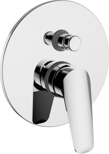 Ottone Meloda Artic 2 Built-in Faucet Mixer for Bathtub 2 Exits Silver
