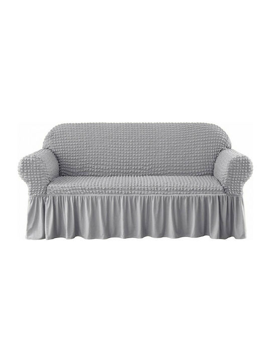 Elastic Cover for Two Seater Sofa Light Gray 1pcs