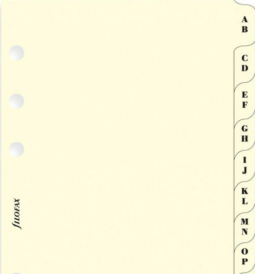 Filofax Хартиени Индекси за Документи A5 13бр Крем