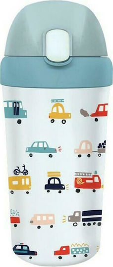 Chic Mic Biocolo Plant Kids Bamboo Water Bottle with Straw Blue 400ml