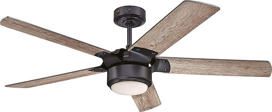 Westinghouse Morris Ανεμιστήρας Οροφής 132cm με Φως Καφέ / Μαύρος