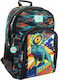 Must Team Energy Animal Planet Iberian Lynx School Bag Backpack Elementary, Elementary Black with Water Bottle Holder 25Liters