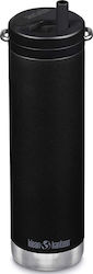 Klean Kanteen TKWide Twist Cap Black Ποτήρι Θερμός με Καλαμάκι 0.592lt