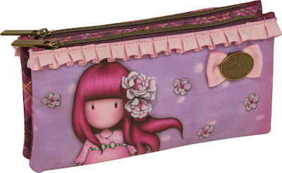 Santoro Cherry Blossom Pencil Case with 2 Compartments Pink