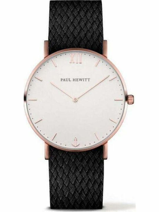 Paul Hewitt Herrenuhr 39mm Batterie mit Schwarz Stoffarmband