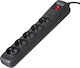 Active Jet Power Strip 5 Positions with USB-A, Switch and Cable 1.5m