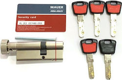 Security cylinder Mauer Elite 2 Red Line with internal knob - Nickel-62mm(Π31x31)