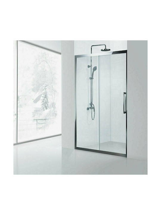 Karag Inox 400 Διαχωριστικό Ντουζιέρας με Συρόμενη Πόρτα 160x190cm Clear Glass