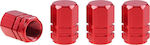 AMiO Car Tire Valve Caps Aluminum Red 4pcs