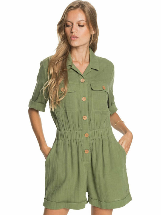 Summer Rules Women's Short Sleeve One-piece Shorts Green