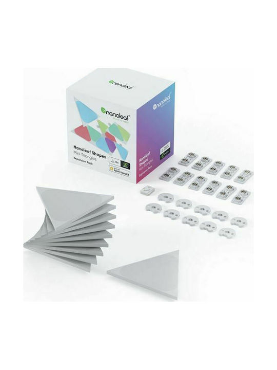 Nanoleaf Shapes Triangles Mini Expansion 10-pack Διακοσμητικό Φωτιστικό με Φωτισμό RGB Hexagon LED Πολύχρωμο