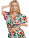 Guess Women's Floral Short Sleeve Shirt Green