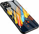Hurtel Color Glass Pattern 5 Back Cover Πλαστικό Black/Blue/Orange (Huawei P30 Lite)