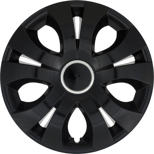 Jestic Car Hubcap Set Top Ring 17" 1pc Black