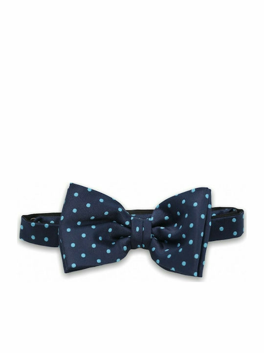 Bow Tie Set Dark Blue/ Aqua Polka Dots