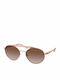 Michael Kors Women's Sunglasses with Gold Metal Frame and Brown Gradient Lens