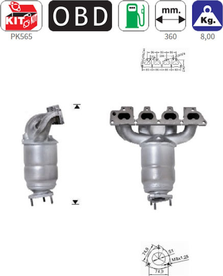 Americat Catalytic Converter for Opel Petrol Astra G / Corsa C / Meriva / Vectra / Zafira