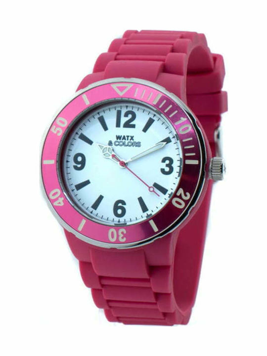 WATX & CO Ανδρικό Ρολόι 44mm Μπαταρίας με Ροζ Κ...