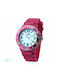 WATX & CO Watch Battery with Pink Rubber Strap