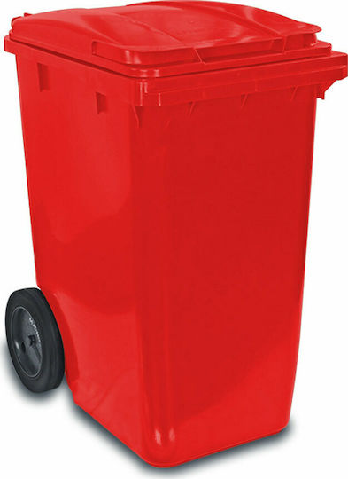 Green City International Plastic Wheeled Waste Bin 360lt Red