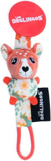Les Deglingos Pacifiers Accessories Ribbon with Animals from Fabric Pink Melimelos