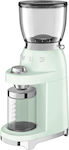 Smeg Electric Coffee Grinder 150W for 350gr Beans and 30 Grind Levels Turquoise