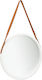 vidaXL Wall Mirror with White Wooden Frame Diameter 50cm 1pcs