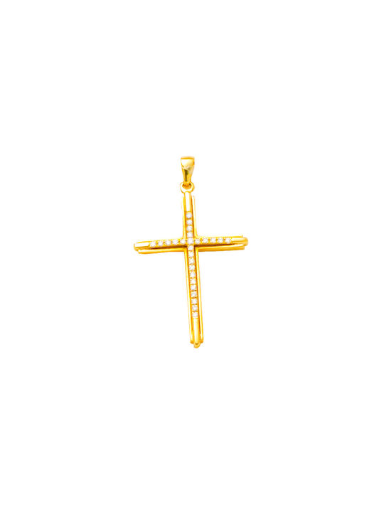 Diamond Jools Gold Cross 18K