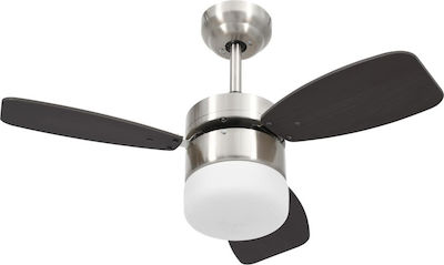 vidaXL Ceiling Fan 76cm with Light and Remote Control Brown